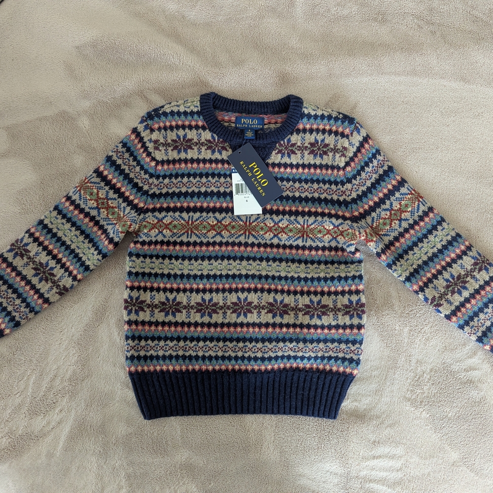 Ralph Lauren Men's Sweater with Multicolor Pattern
